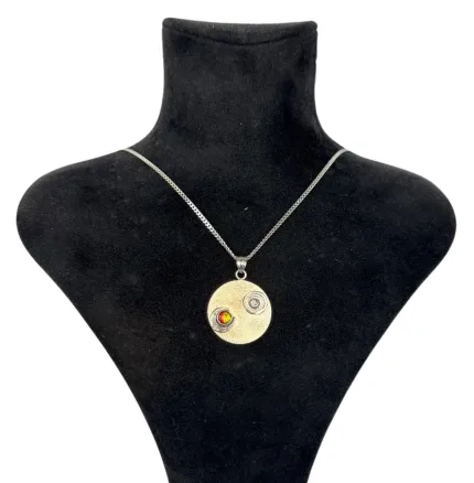 Erkek Aura Kuvars Gümüş Kolye