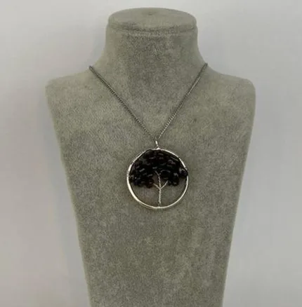 Lal(Garnet) Taşı Yaşam Ağacı Kolye Ucu