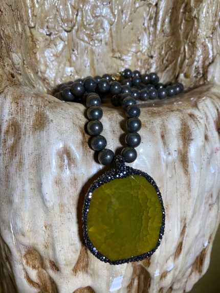 Peridot Gümüş Aparatlı Gerdanlık Kolye