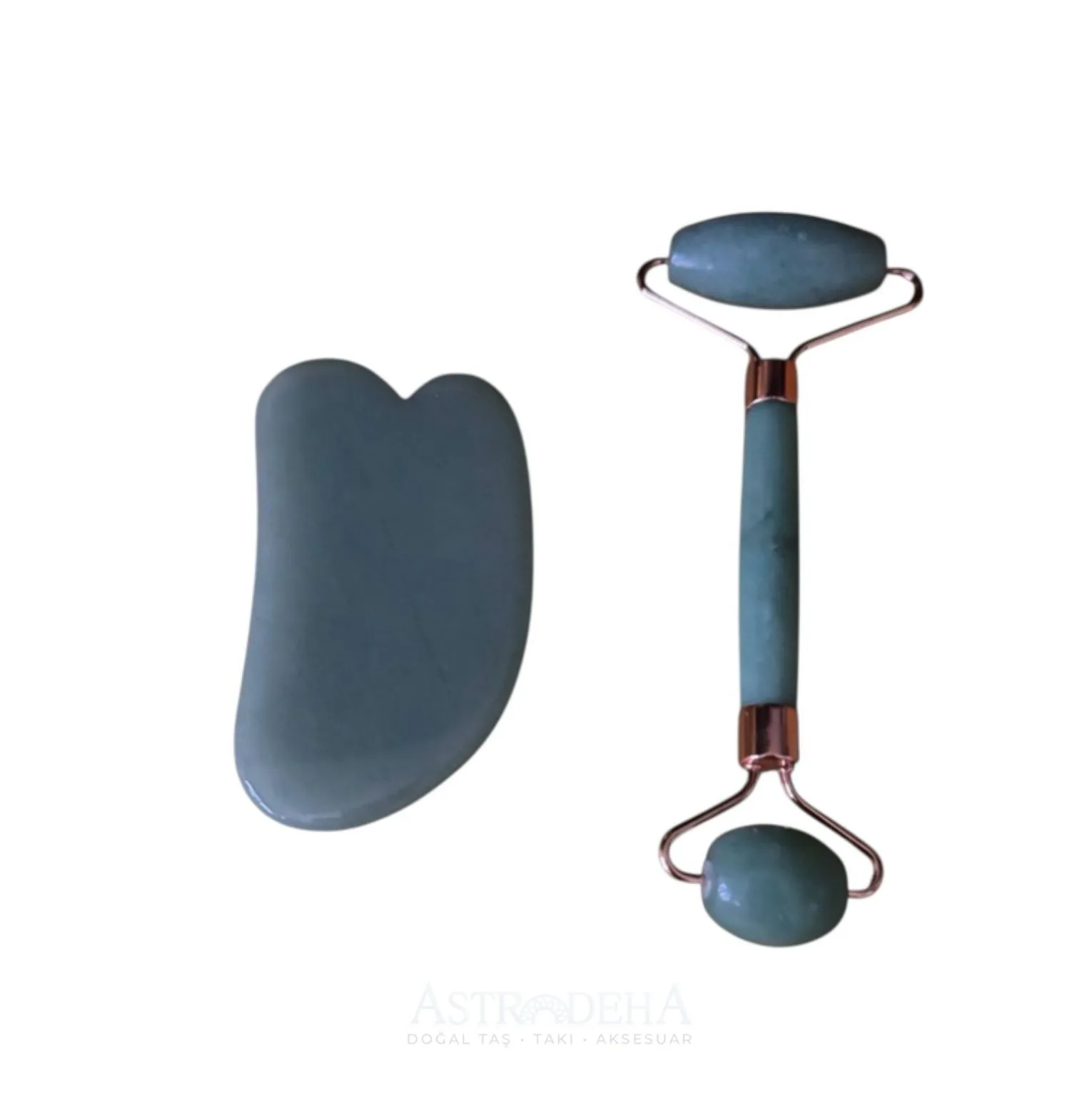 Yeşim Taşı Gua Sha Masaj Roller Set Yeşim Taşı Gua Sha Masaj Roller Set