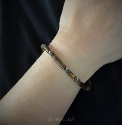 Kaplan Gözü Uniseks Kadın Erkek Taşlı Bileklik-1