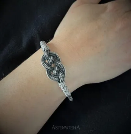 El Yapımı Uniseks Kadın Erkek Özel Tasarım Gümüş Kazaziye Bileklik-1