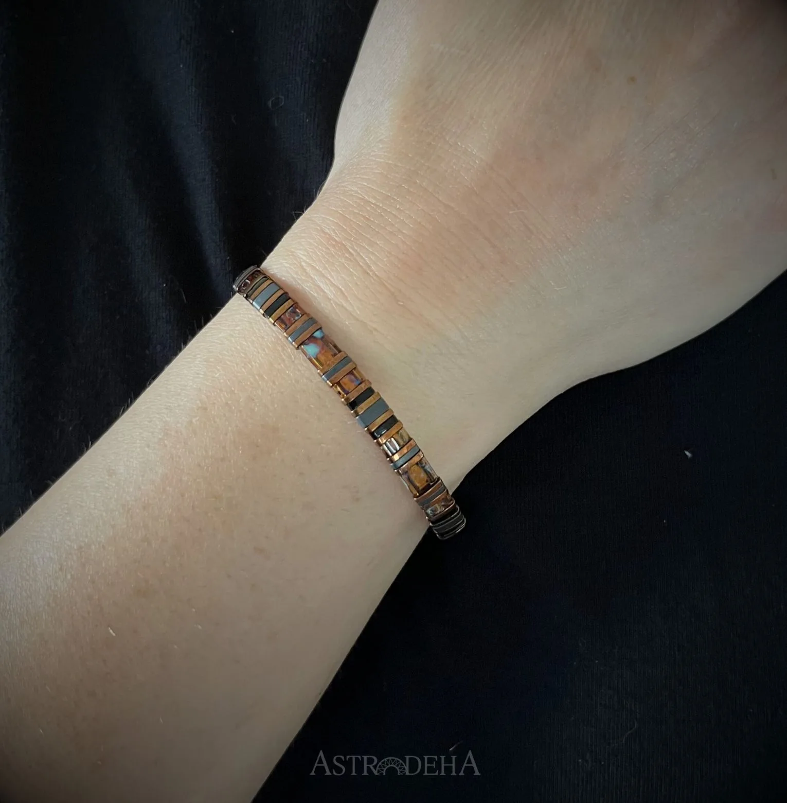 El Yapımı Uniseks Kadın Erkek Tasarım Doğal Taş Bileklik-1