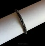 El Yapımı Uniseks Kadın Erkek Üç Sıra Örgü Gümüş Kazaziye Bileklik-2