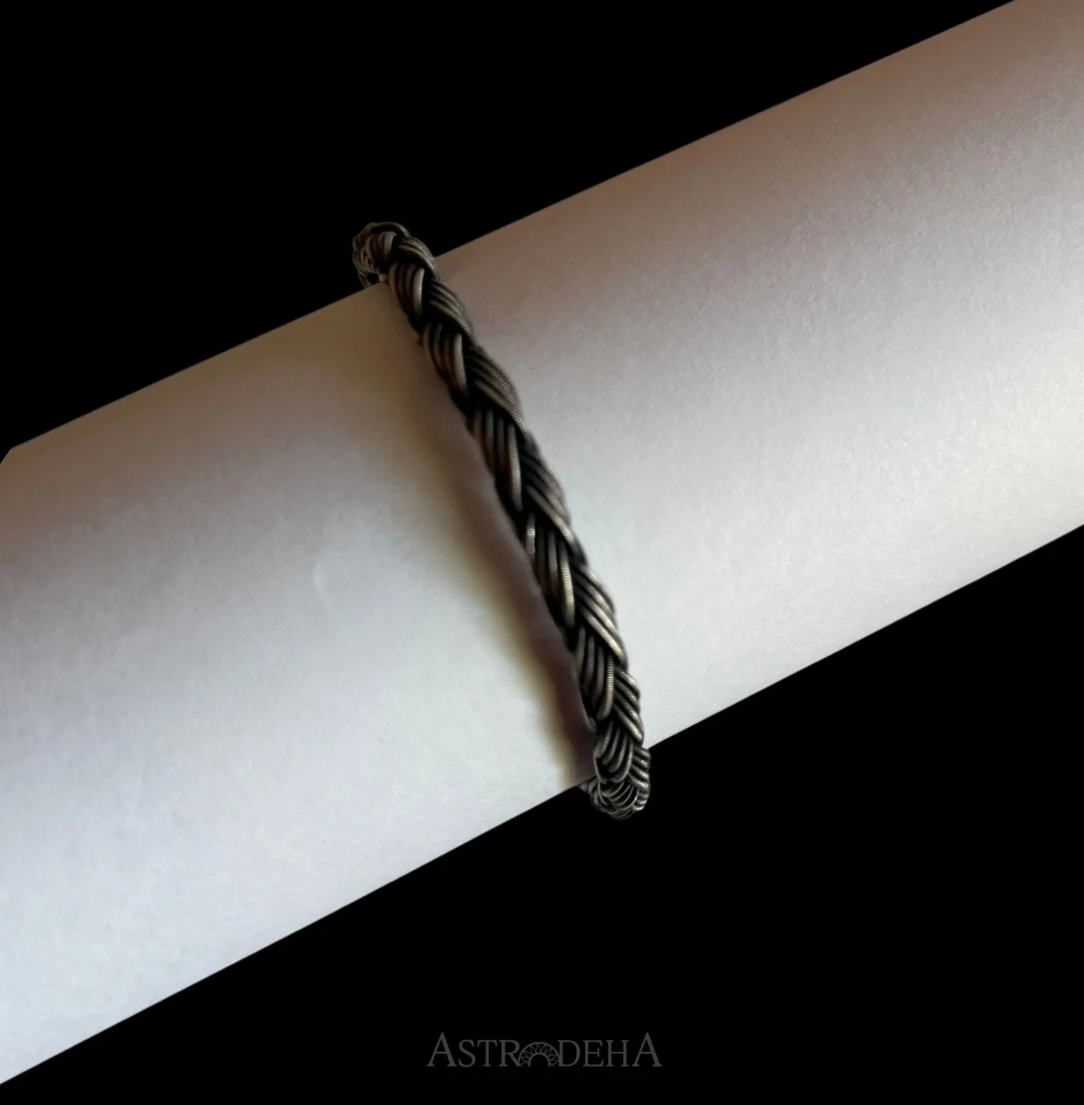 El Yapımı Uniseks Kadın Erkek Üç Sıra Örgü Gümüş Kazaziye Bileklik-2