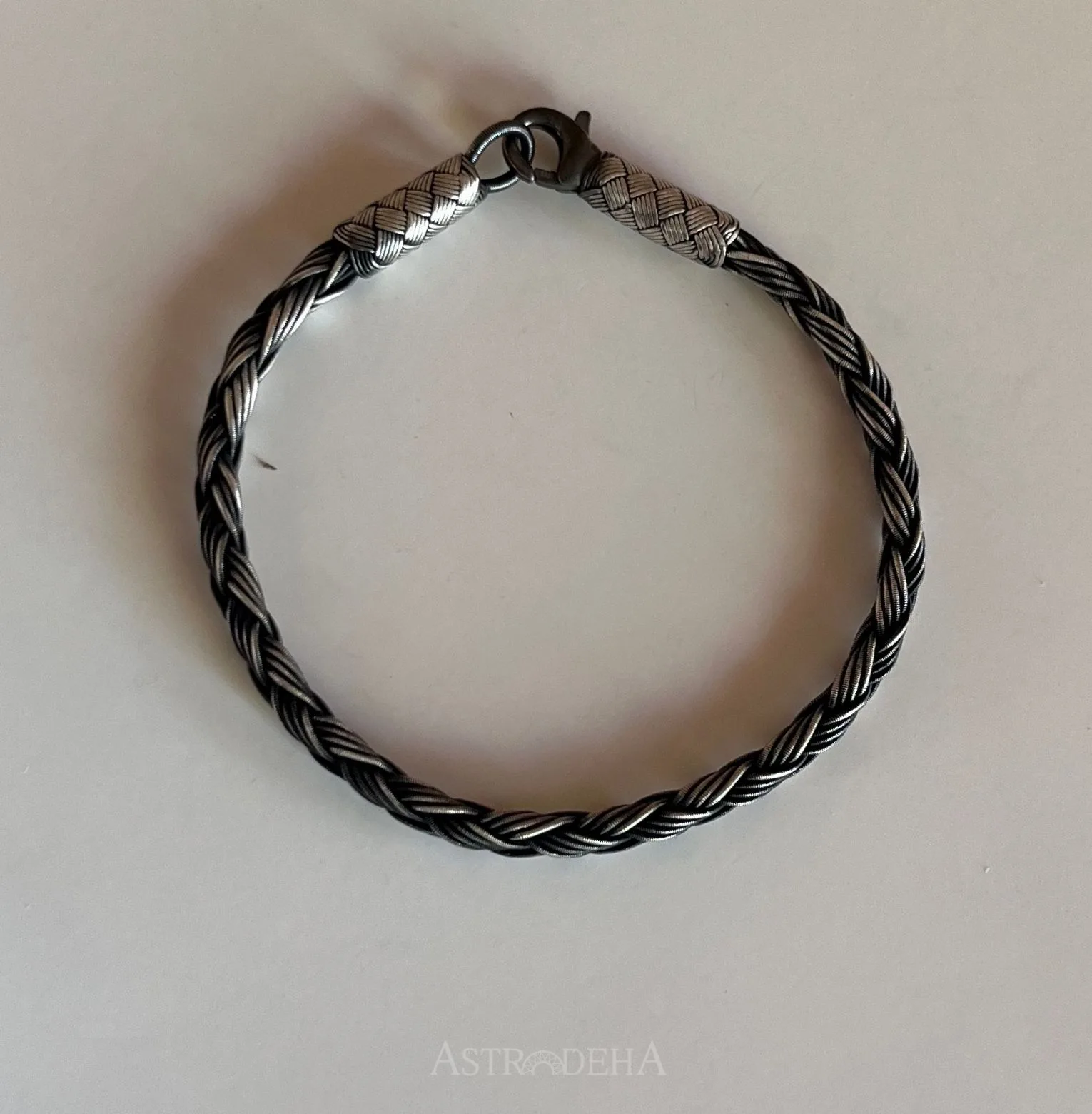 El Yapımı Uniseks Kadın Erkek Üç Sıra Örgü Gümüş Kazaziye Bileklik-3