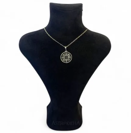 Gümüş Güneş Motifli Yantra Kolye