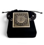 Gümüş Sun & Moon Yantra Makrome Örgülü Bileklik 1